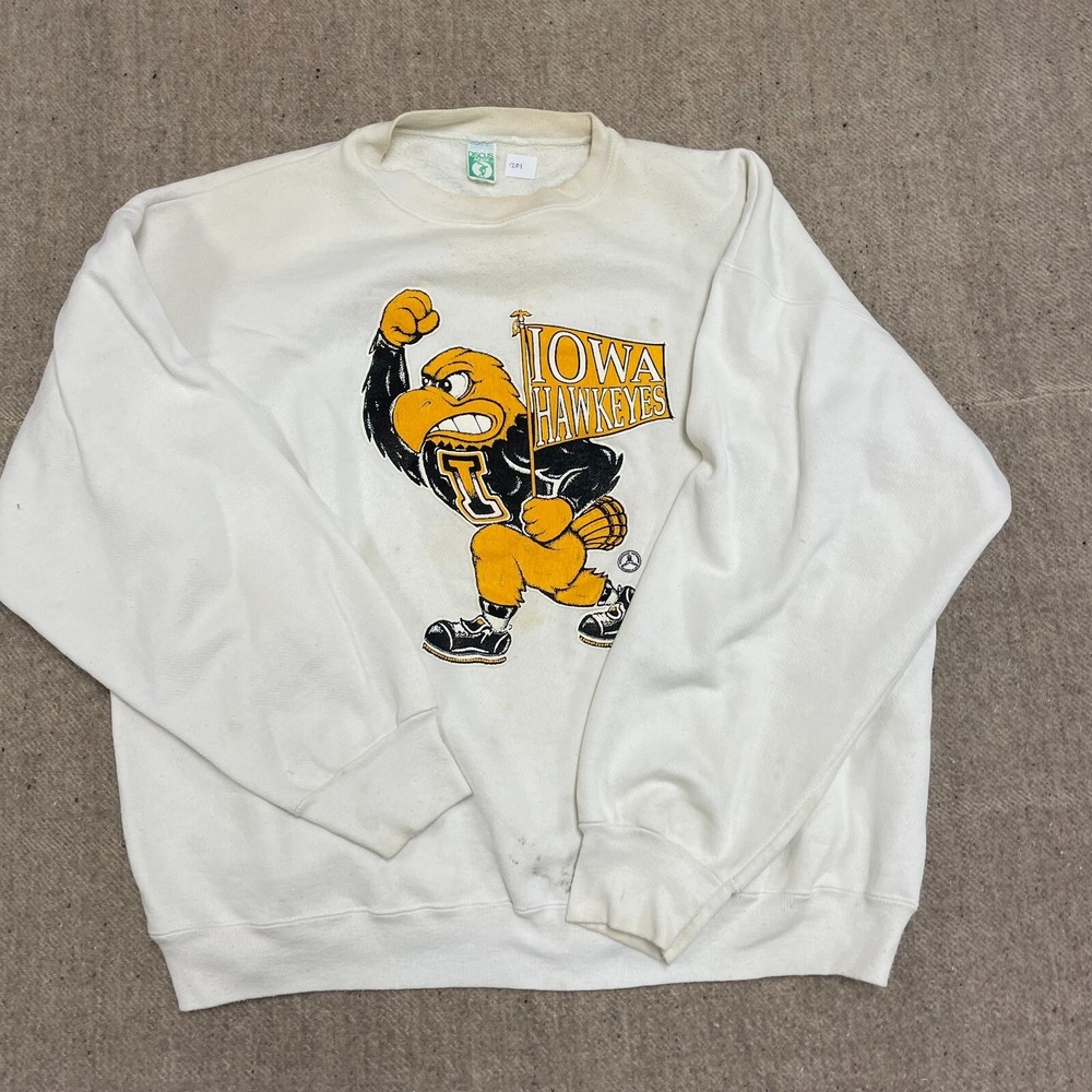 vintage iowa haweyes‎ sweatshirt mens XL white 2000s crewneck